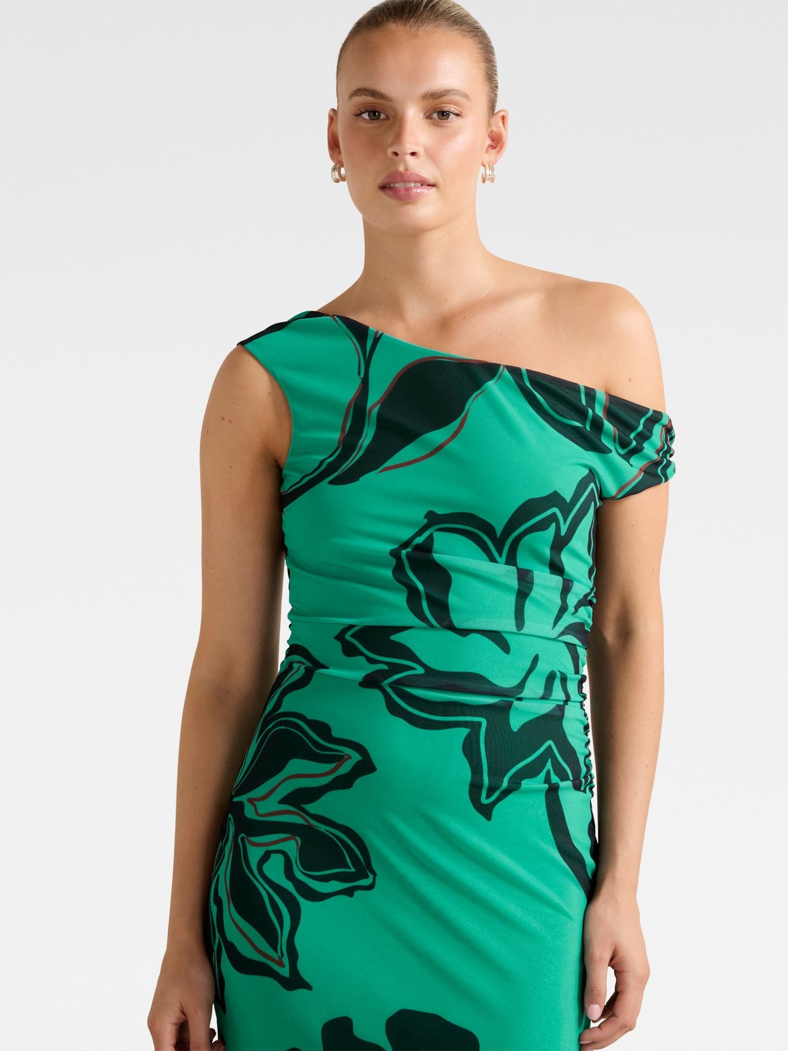  Gisella Tipped Mesh Midi Dress
