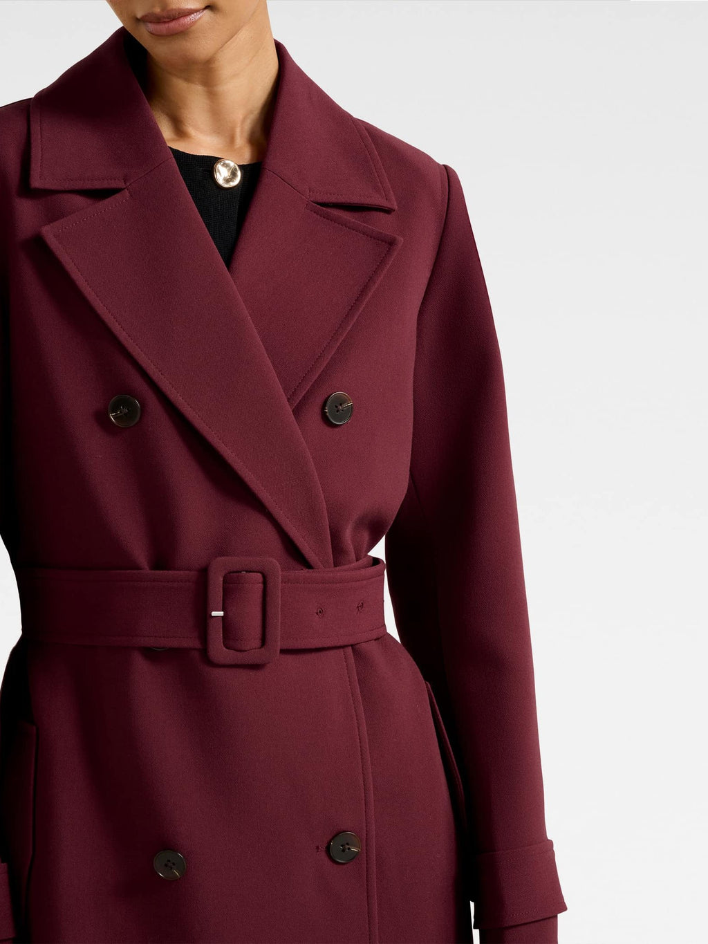 Lydia Petite Crepe Trench