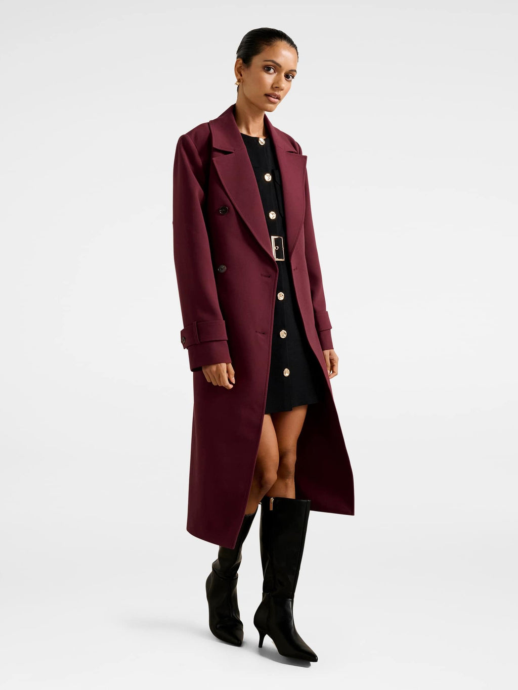 Lydia Petite Crepe Trench