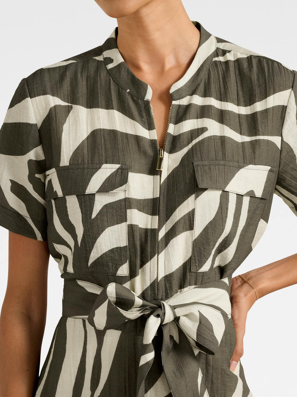  Eden Petite Zip Up Mini Dress