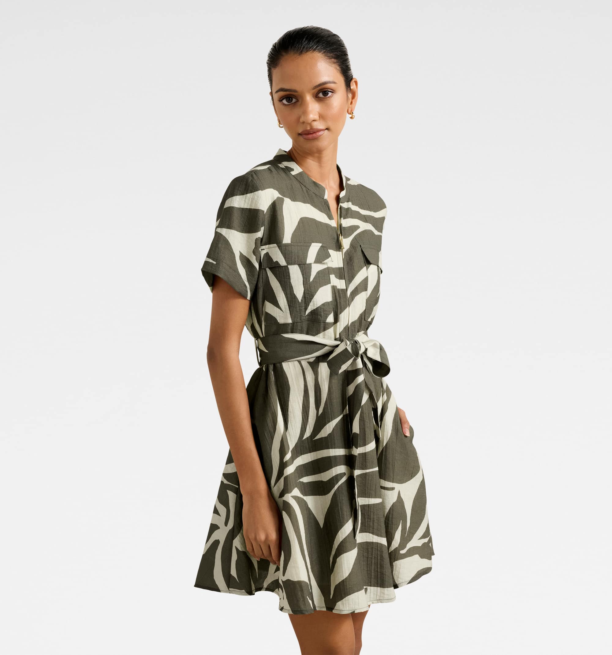 Eden Petite Zip Up Mini Dress