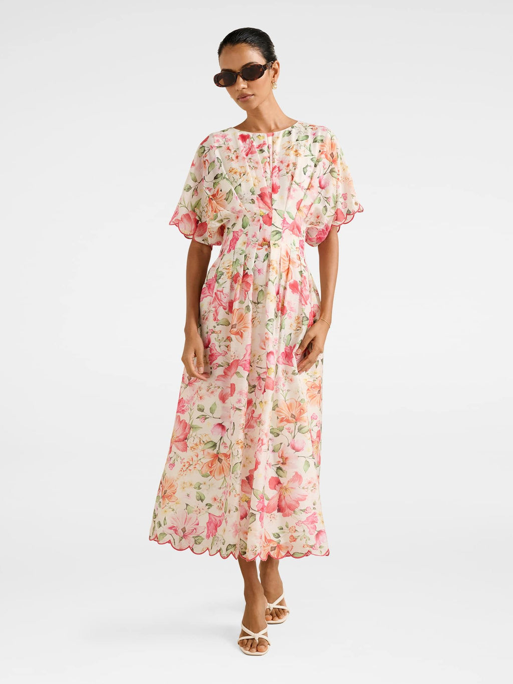 Eve Petite Scallop Trim Midi Dress