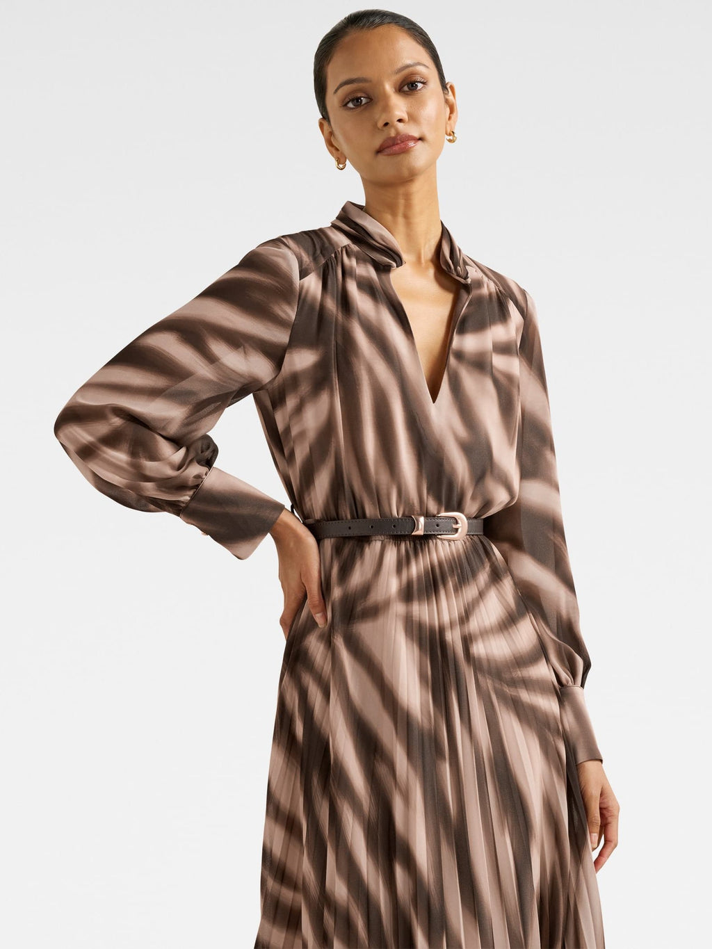 Skyla Petite Pleated Midi Dress