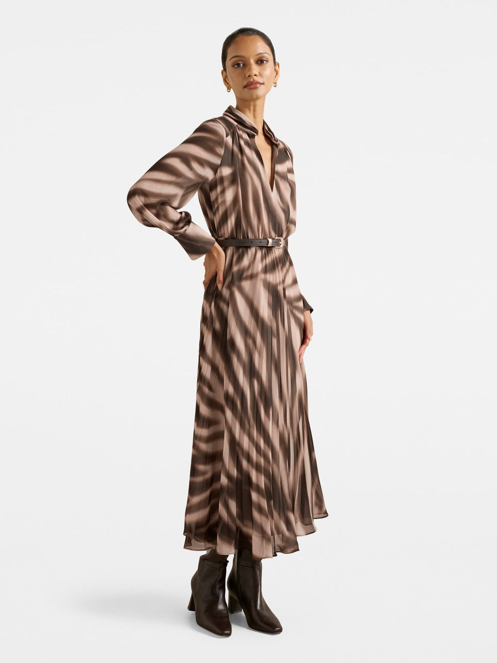Skyla Petite Pleated Midi Dress