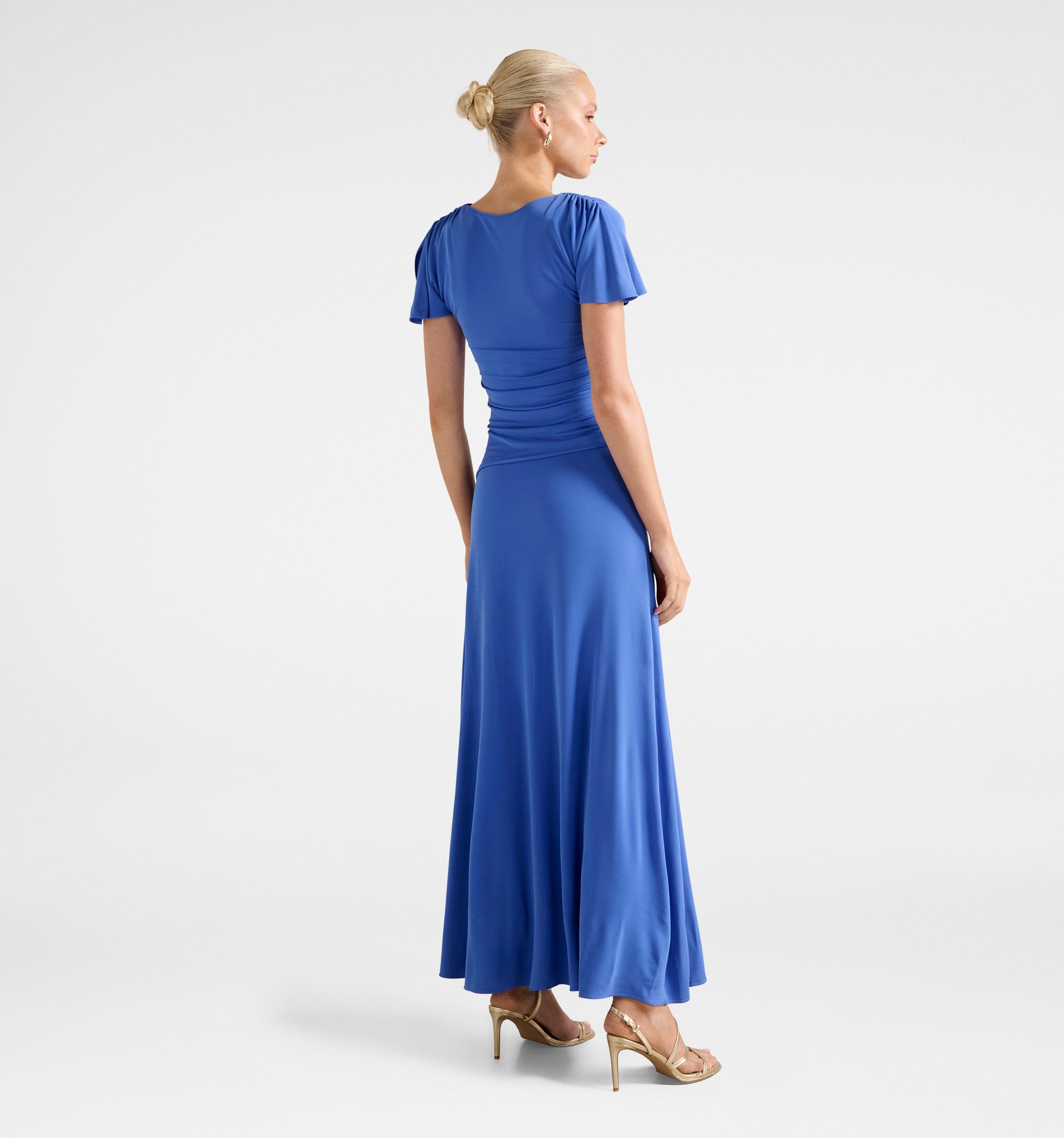 Gemini High Neck Jersey Maxi Dress
