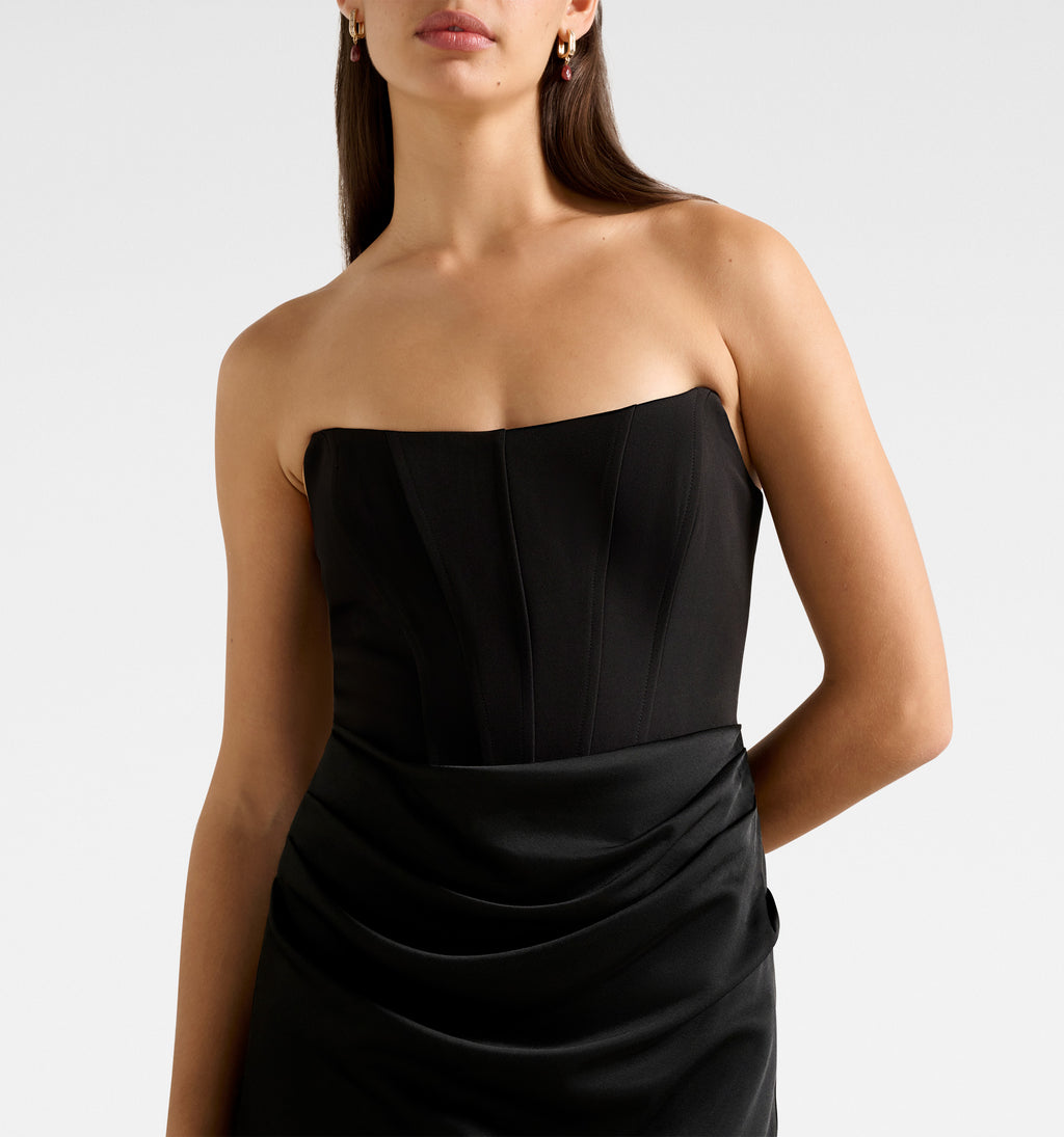 Isra Drape Strapless Maxi Dress