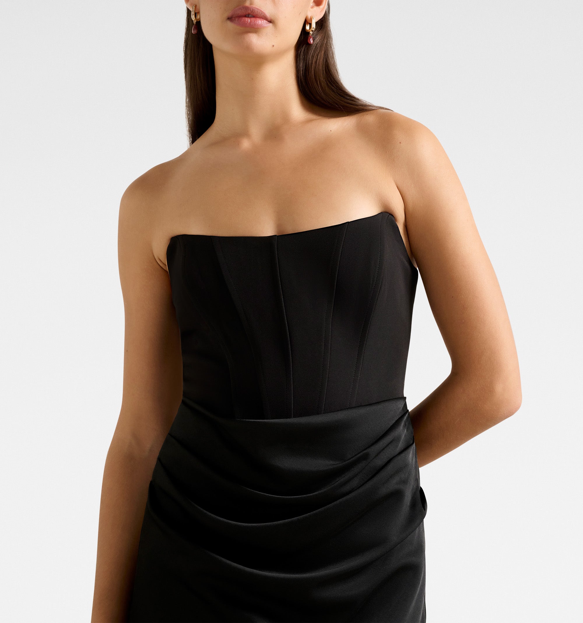 Isra Drape Strapless Maxi Dress
