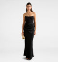 Isra Drape Strapless Maxi Dress