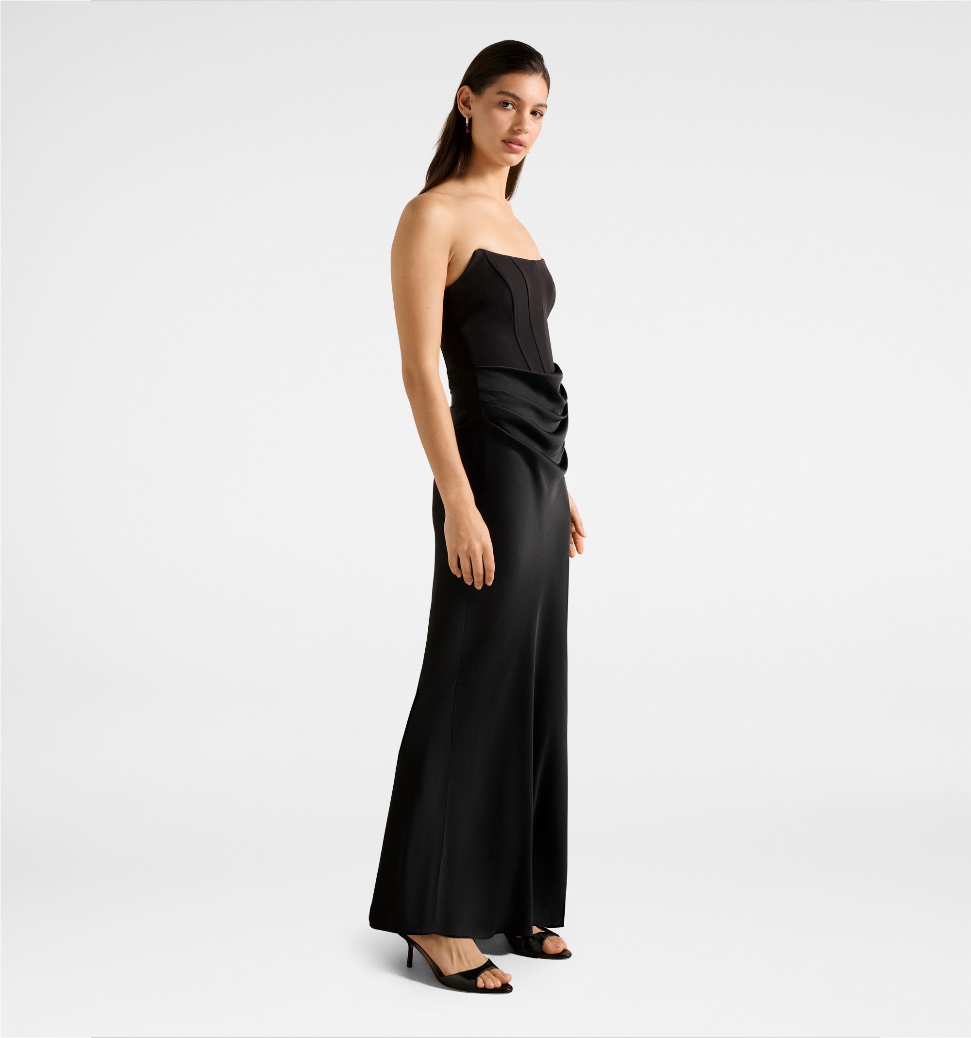 Isra Drape Strapless Maxi Dress