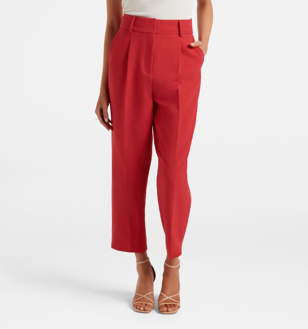 Buy Online Women Deep Red Solid Y2K Cargo Trousers at best price  Plussin