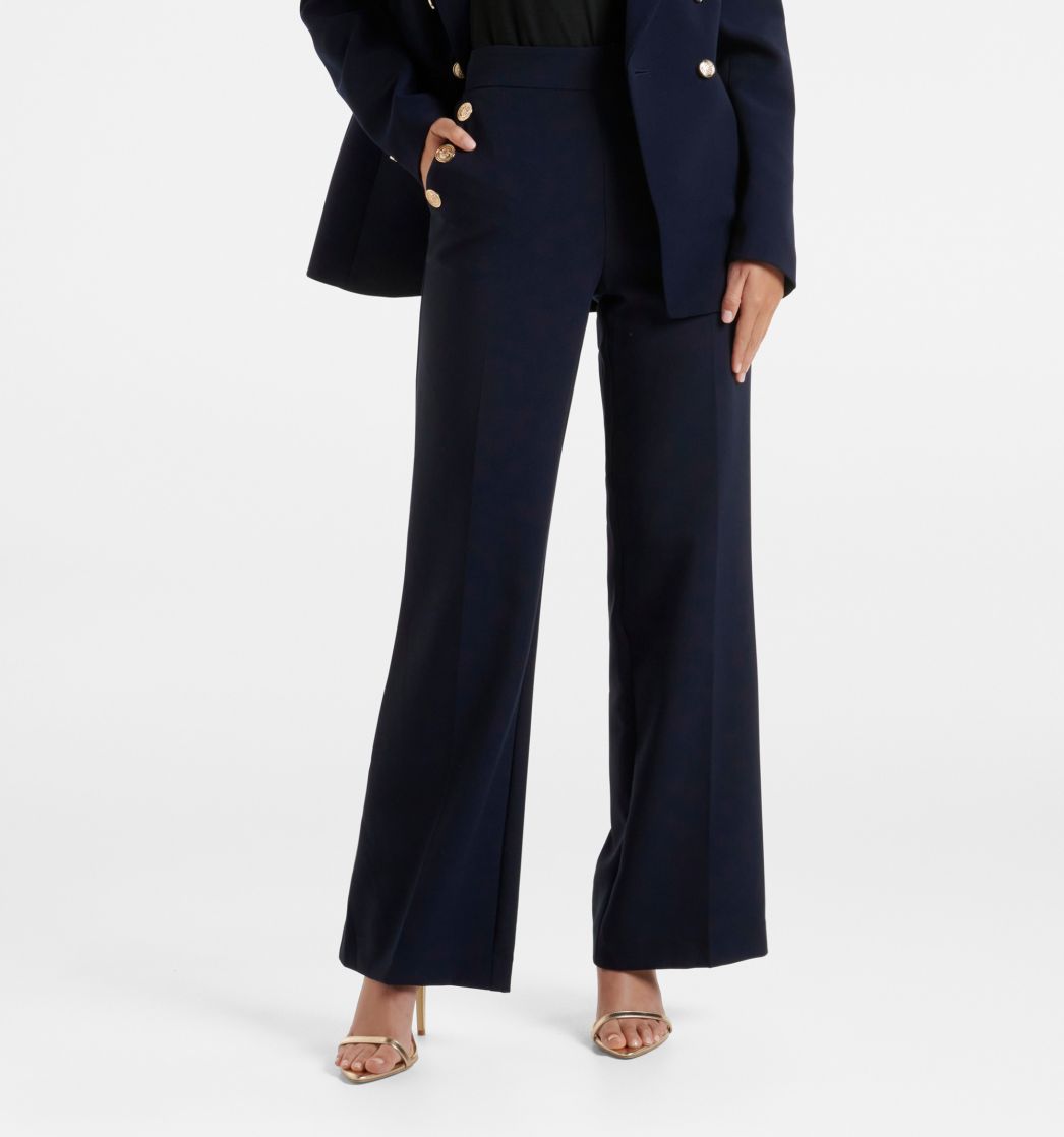 Navy Blue Wide Legged Trouser  The Ambition Collective
