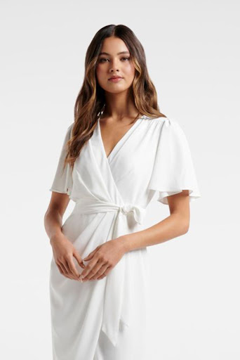 Carolina Flutter Sleeve Midi Dress