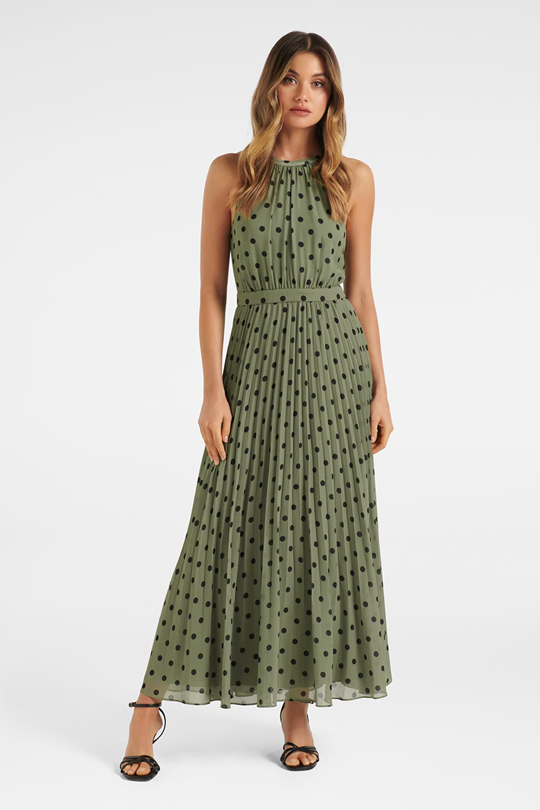 Gwenyth Pleated Halter Maxi Dress