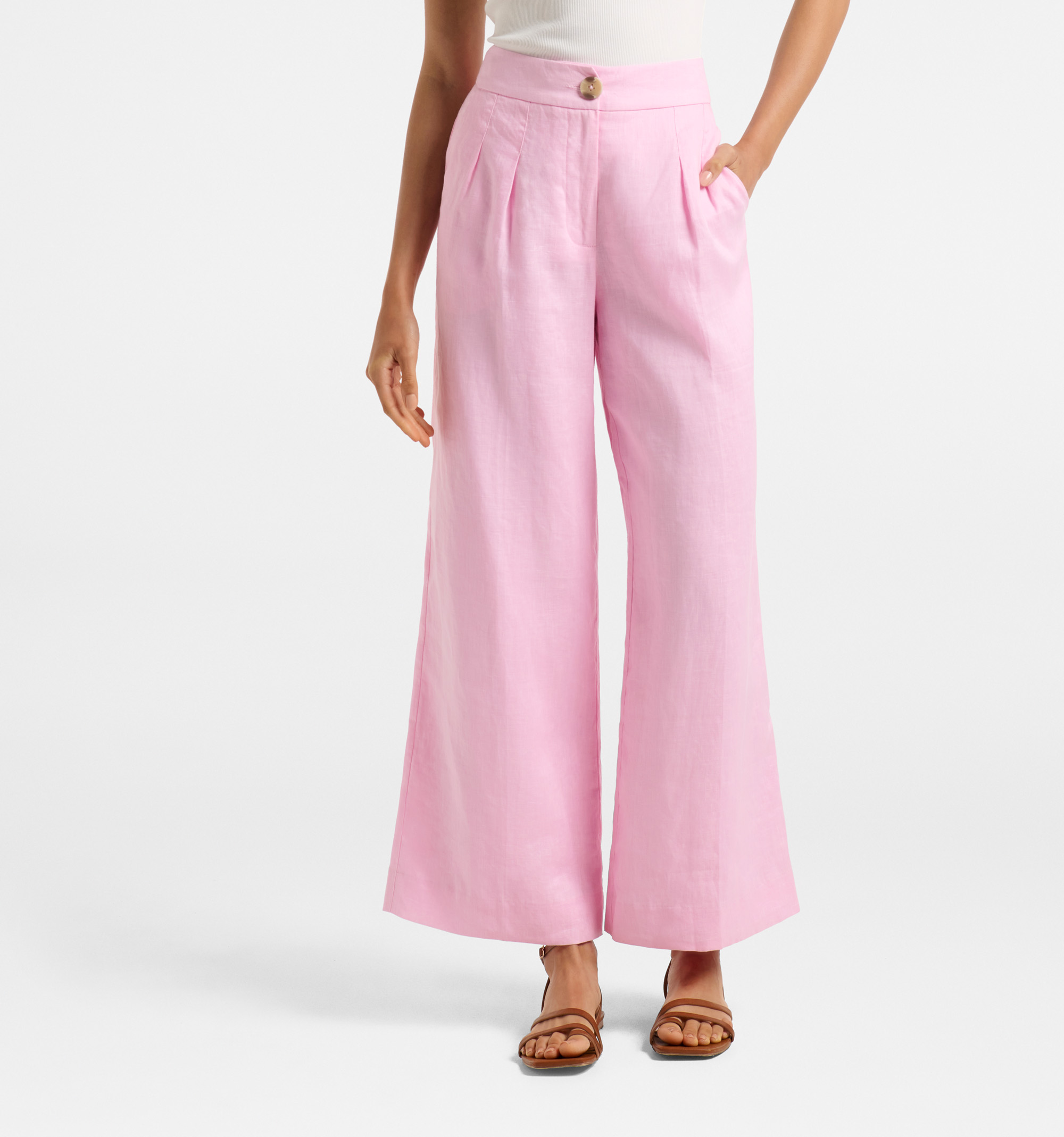 Shop WideLeg Linen Pants for Women from latest collection at Forever 21   403817