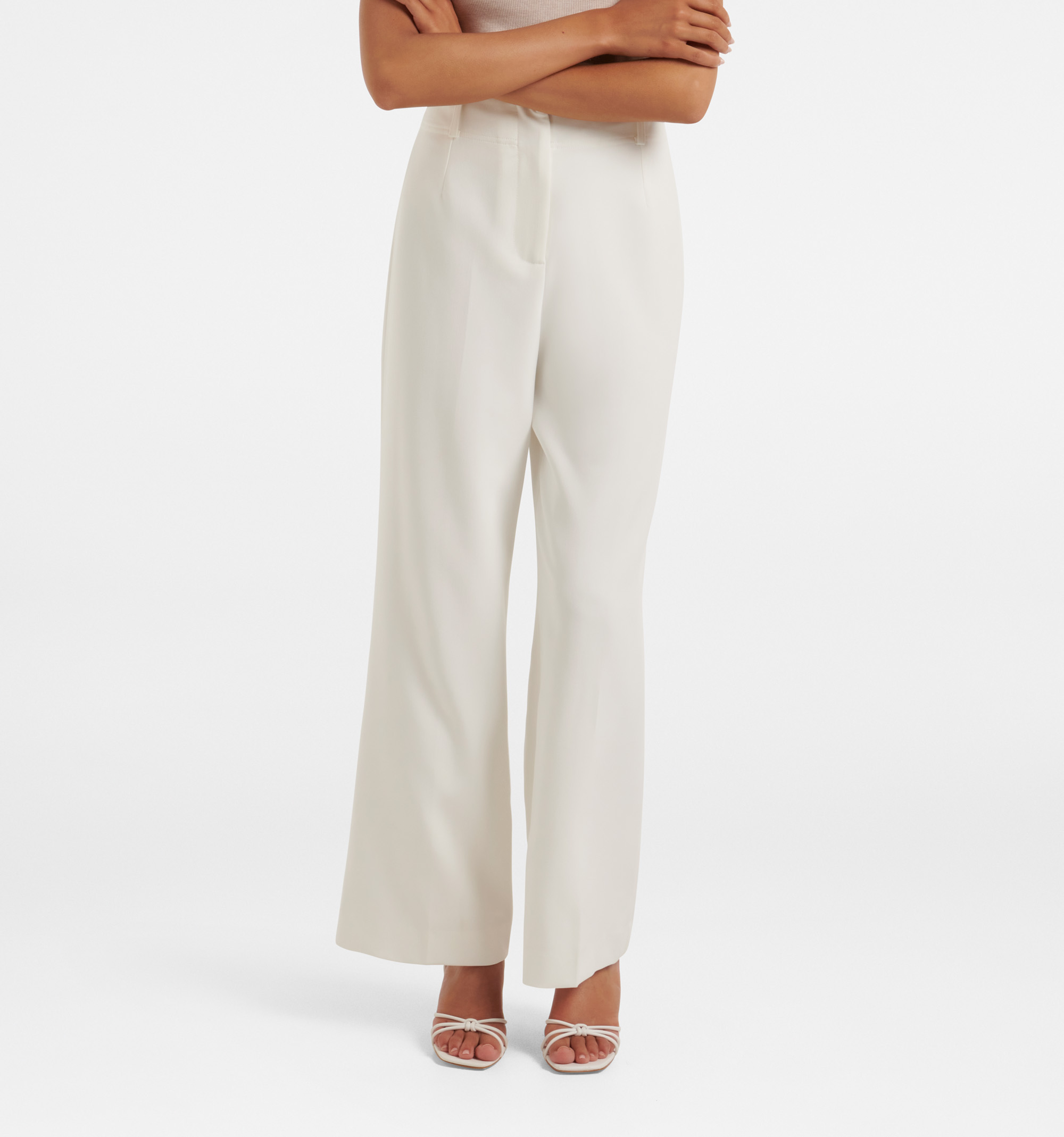 PullBear high waisted tailored straight leg pants with front seam in black   ASOS