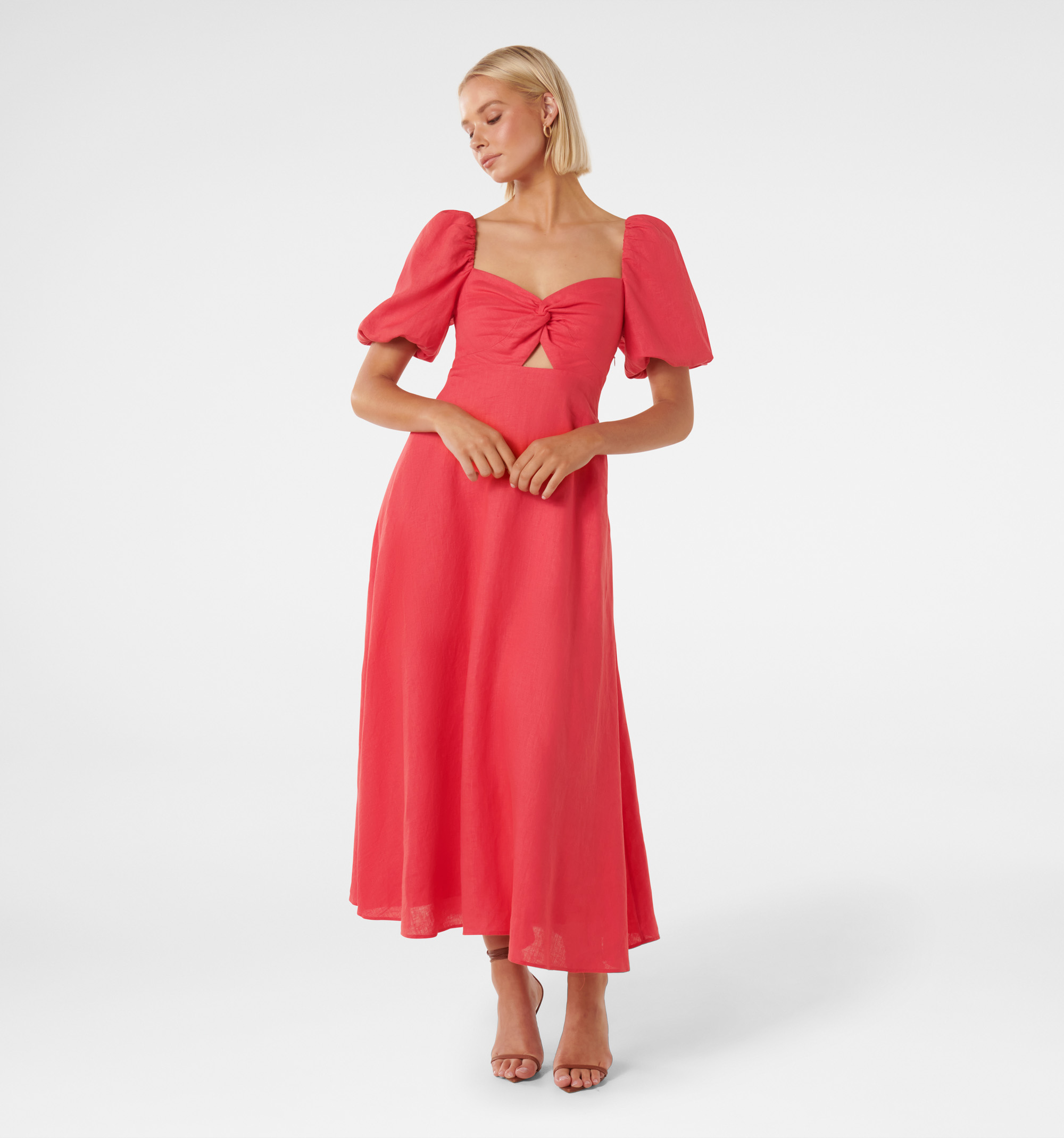 Buy Forever New Poppy Ruffle Red Mini Dress online